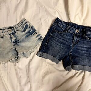 Set of 2 Adjustable Girls Size 8 denim jean‎ shorts